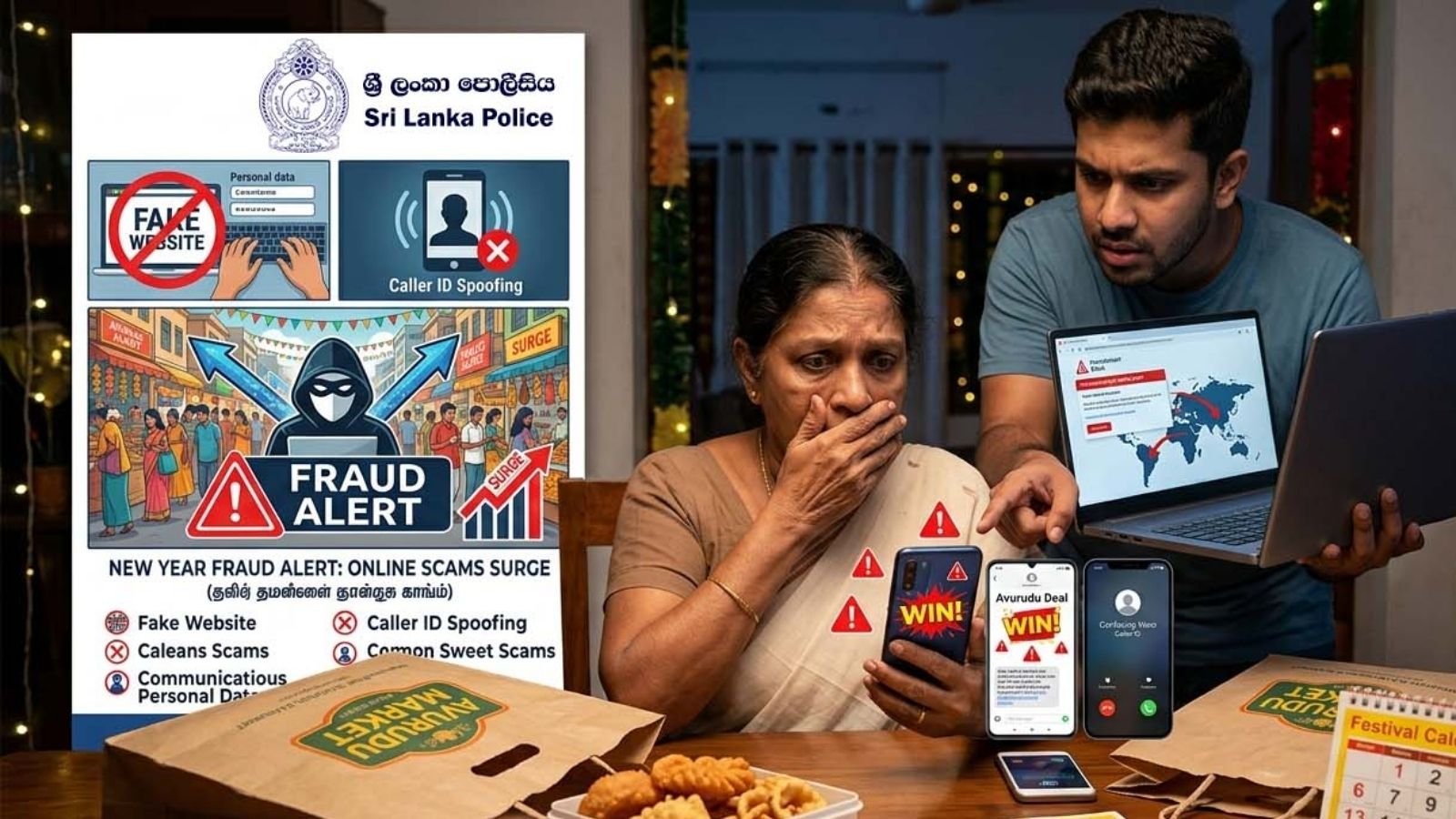 Sri Lanka’da siber dolandırıcılık şüphesiyle yürütülen operasyonlara ilişkin görsel