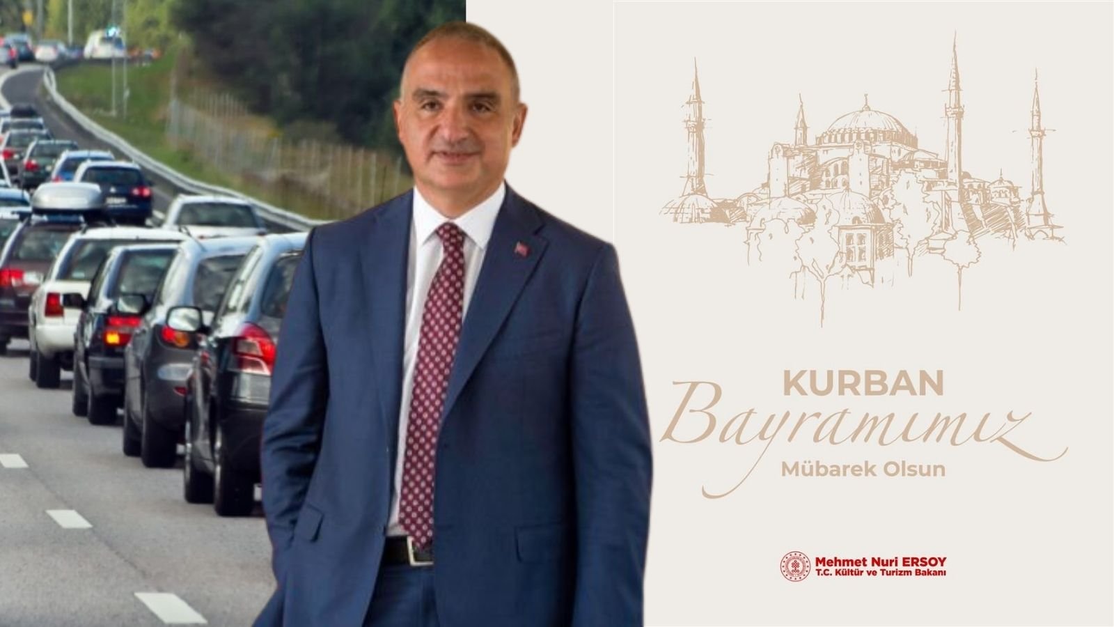 Kültür ve Turizm Bakanı Mehmet Nuri Ersoy’un Kurban Bayramı mesajını temsil eden resmî duyuru görseli