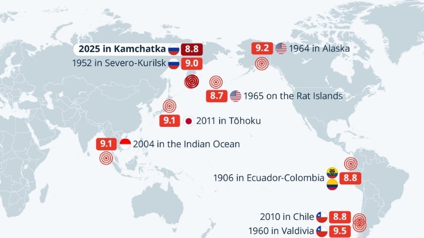  Pasifik deprem kuşağı haritası
